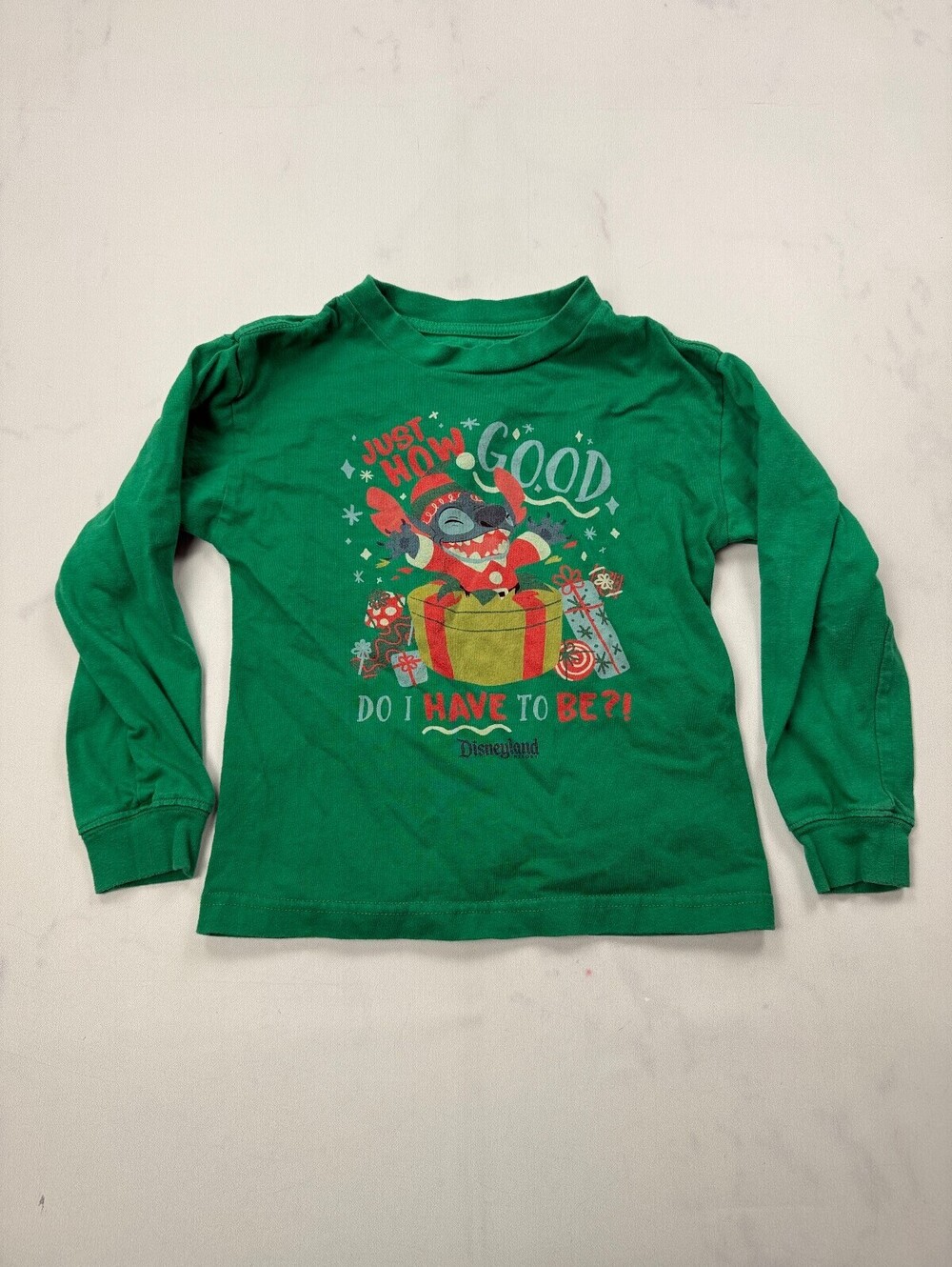Disney Disneyland Resort Good Graphic Tee Green Modern Retro - Boys S 5/6
